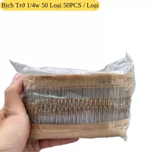 Bịch Điện Trở 1/4w Tổng Hợp 50 Loại Sai Số 5% (50PCS / Loại)